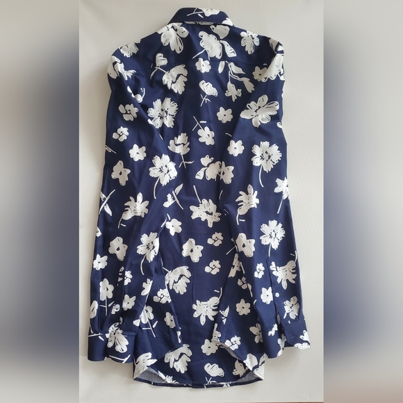 RW&CO Navy Blue Floral Men's Tailored Fit Shirt ( 15-15 1/2) - Picture 4 of 9